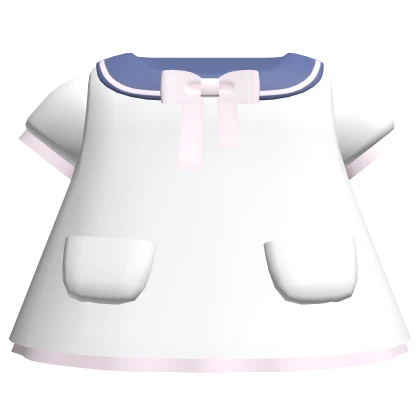 ♡꒰ babydoll white & blue sailor school girl dress