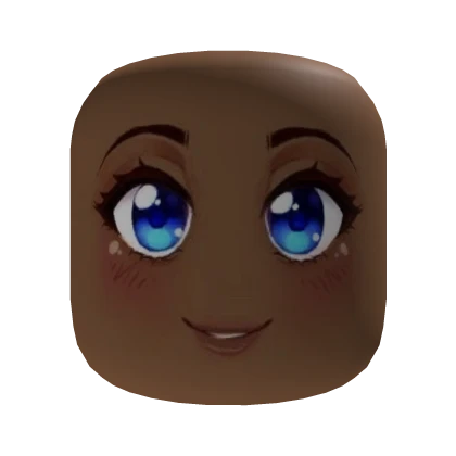 Anime Smiling Face Brown Skin Tone