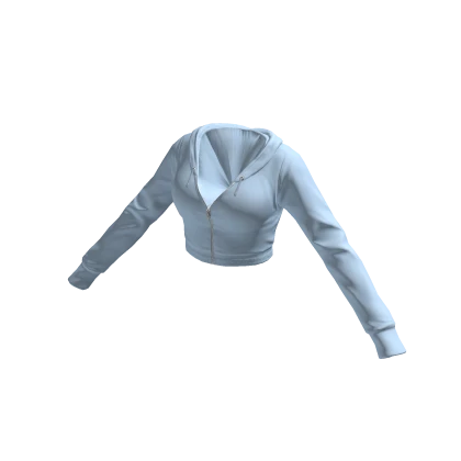Tracksuit Hoodie Blue Cropped Baddie Crop Gym Y2K