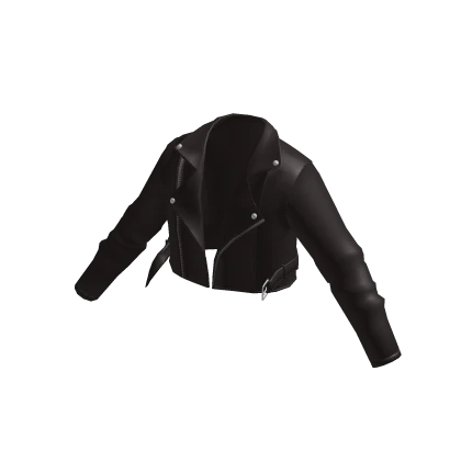 Dark Grey Cropped Leather Jacket