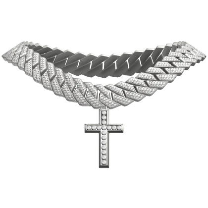 Iced Out Silver Chain w/ Cross (Boy)