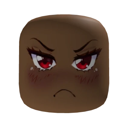 Angry Anime Face Brown Skin Tone