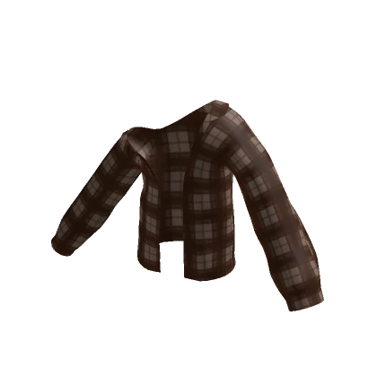 Brown Plaid Off The Shoulder Flannel