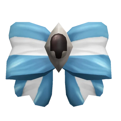 Puffy Blue Stripe Hair Bow