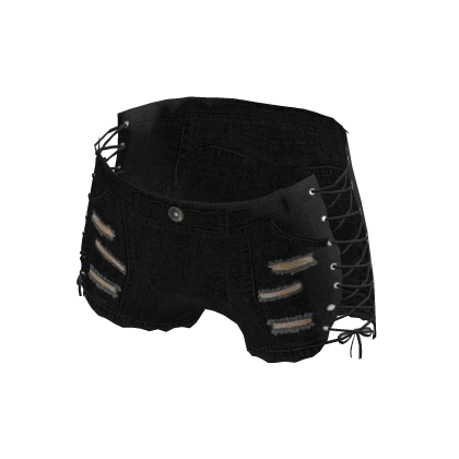 Blacl Ripped Short Jeans