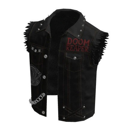 ♾️ Black Doom reaper grunge punk vest