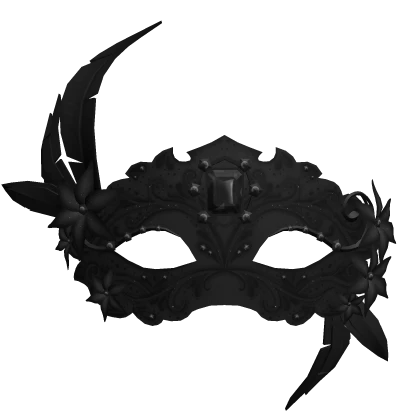 Feathered Masquerade with flowers - black
