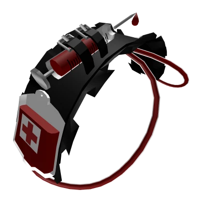 black emo gothic blood bag ruffled headband 