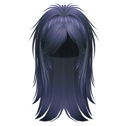 messy half-up grunge ponytail (indigo blue)