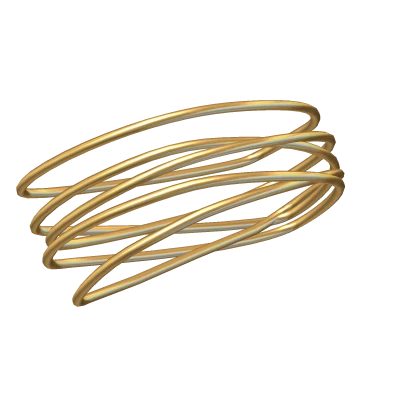 Gold Layered Bangles Arm band cuff [3.0] Left