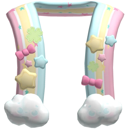 rainbow harajuku pastel cloud scarf  🌈☁️