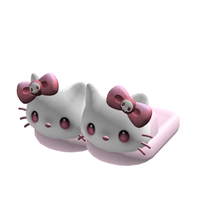♡ vamp kitty pink slippers