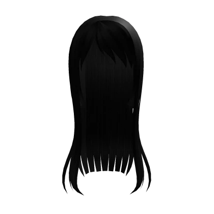 ୨୧ : black long wispy emo hair 