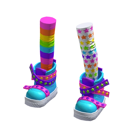 Kidcore Legwarmers Neon Rainbow