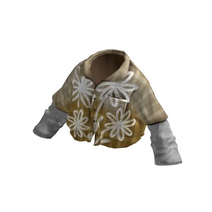 MARCHÉE - Yellow Plaid Graphic Wool Layered Shirt