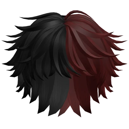 Split Messy Cool Boy Hair (Black & Red)