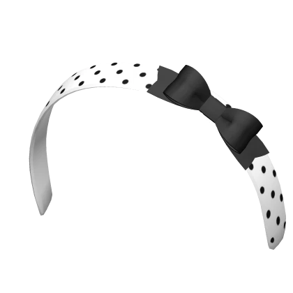 ♡ : cute white polka dot headband with bow ♬