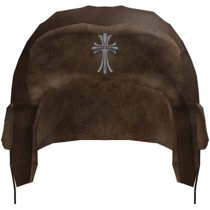 Brown Y2K Cross Denim Fluffy Ushanka
