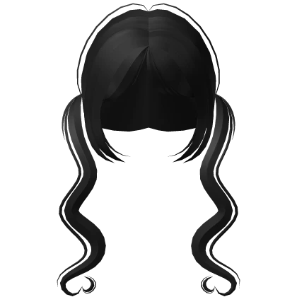 Wavy Black Long Cute Pigtails