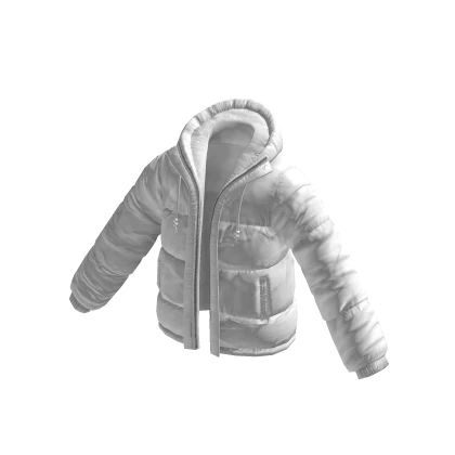 Oversized Stylish Puffer Jacket - White
