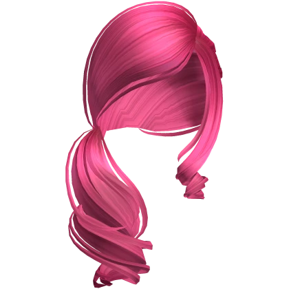 Cute Side Twirly Pigtail Hair (Hot Pink)