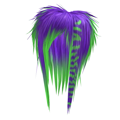Choppy Razor Cut Hair (Purple/Green)