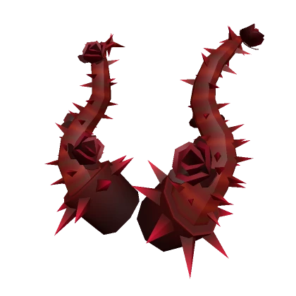 Blood Red Spiked Rose Horns