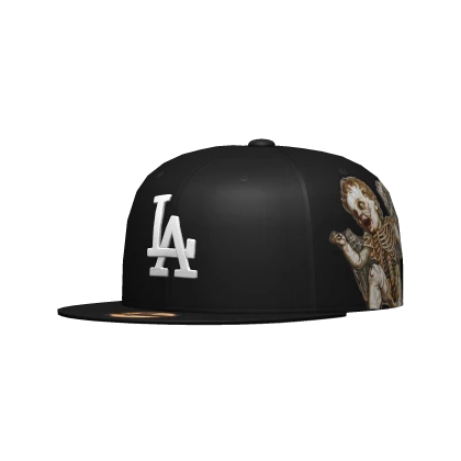 Angel Black LA Dodgers Fitted Cap