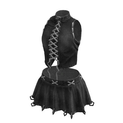 Laced Up Y2K Set (Black-White)