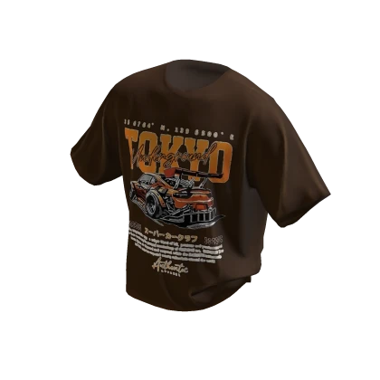 Tokyo Racing Car T-Shirt Brown