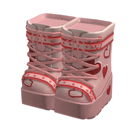 🍀Y2K Heart Long Boots (Pink)