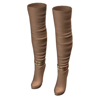 High Heel Leather Boots - Cream