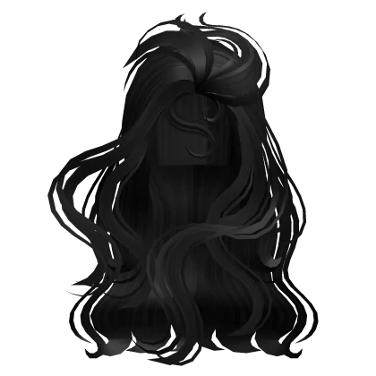 Long Mermaid Flowy Hair in Black