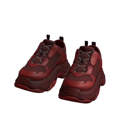 Sneakers Triple Red Trainers Y2K Big Jey Forces