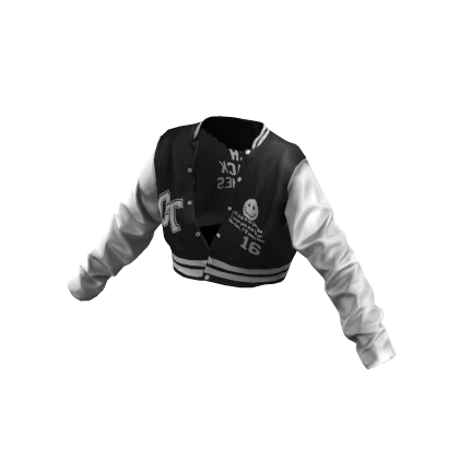 Catyard - Crop Varsity Jacket (Black)