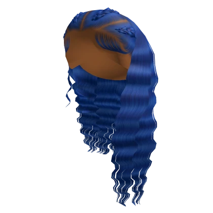 Crimped Hair W/ Braids [Royal Blue]