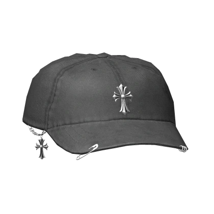 Pierced Distressed Black Hat