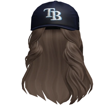 Official Tampa Bay Rays MLB Cap Brown Wavy Hair