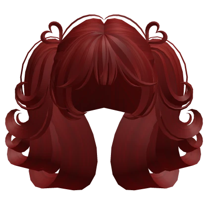 Swirly Short Heart Pigtails (Red)