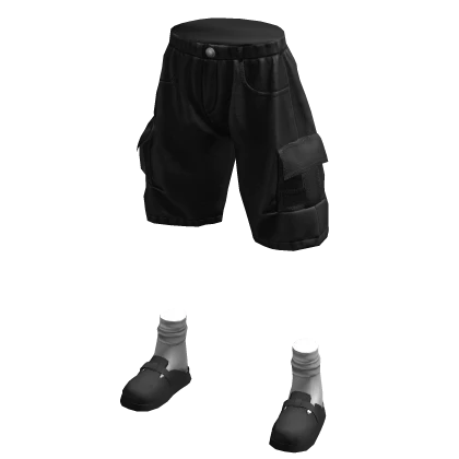 Black Cargo Shorts w/ Clogs