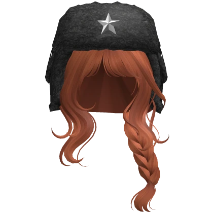 Ginger Wavy Braid w/ Black Ushanka