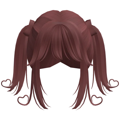 Long BrownStraight Cute Heart Pigtails Hair - RBCs