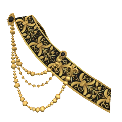 1.0 Royal Sash with brooch/chains - black/gold