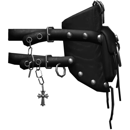 Goth Leather Emo Shoulder Straps (Left) (Silver)
