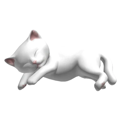 Cute Sleeping Cat - White
