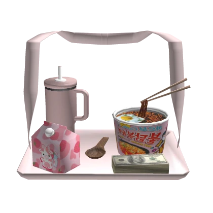 Matching Korean Buldak Pink Ramen Tray