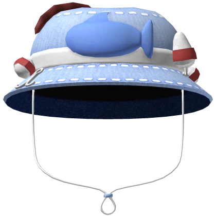 Cute Blue Kawaii Trendy Fishy Fishing Hat 