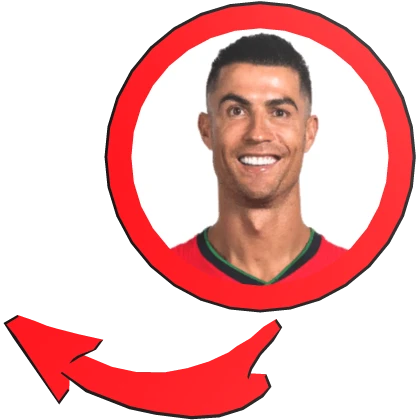 Ronaldo Red Meme Circle