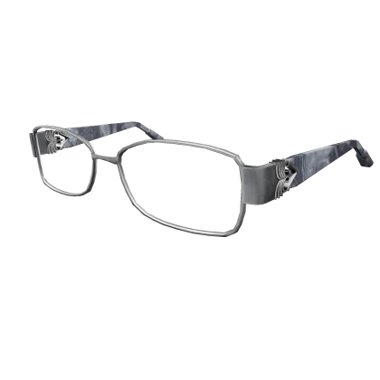 Silver Y2K Marbled Glasses - Low