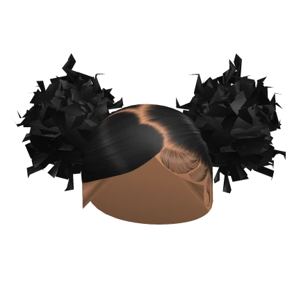 Curly Buns w Heart Swoop in Black